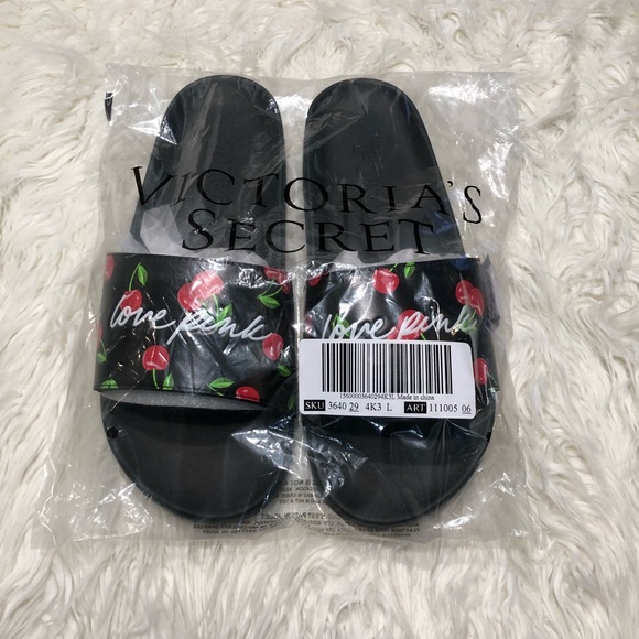PINK Victoria's Secret Shoes - Victoria’s Secret PINK cherry slides 🍒